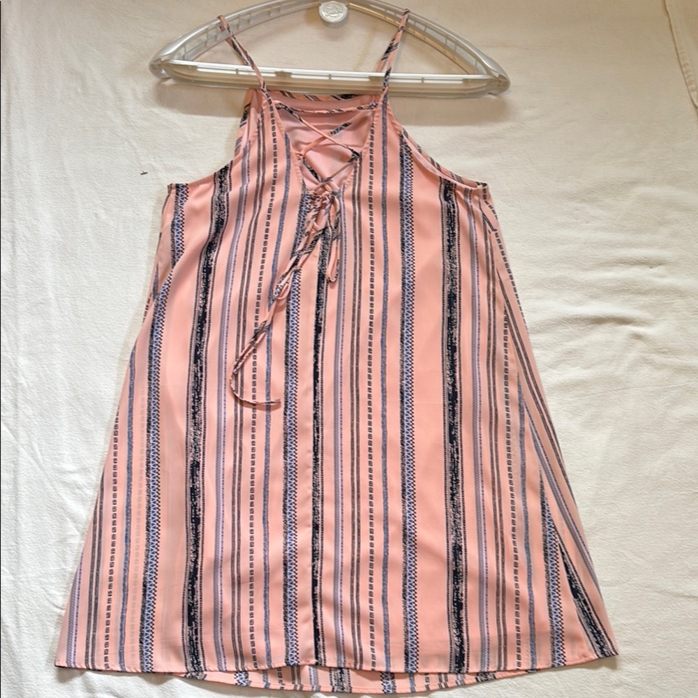 Lush Pink and Black Striped Dress